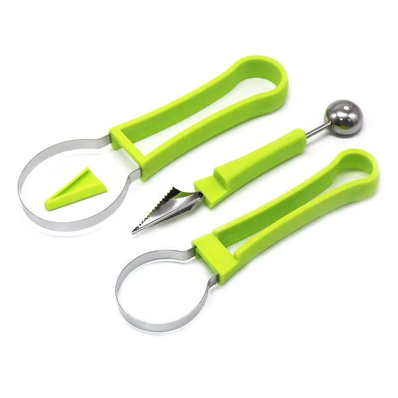 Three-in-One Stainless Steel Multi-Purpose Fruit Ball Excavator Spoon