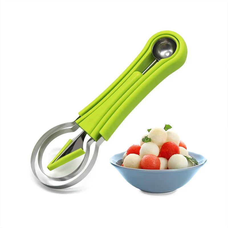 Three-in-One Stainless Steel Multi-Purpose Fruit Ball Excavator Spoon